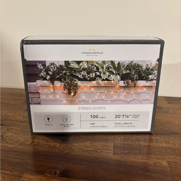 Threshold Incandescent String Lights - White Cord - 100 count - Picture 1 of 3